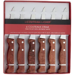 Couteau steak x6 manche bois^Gifi