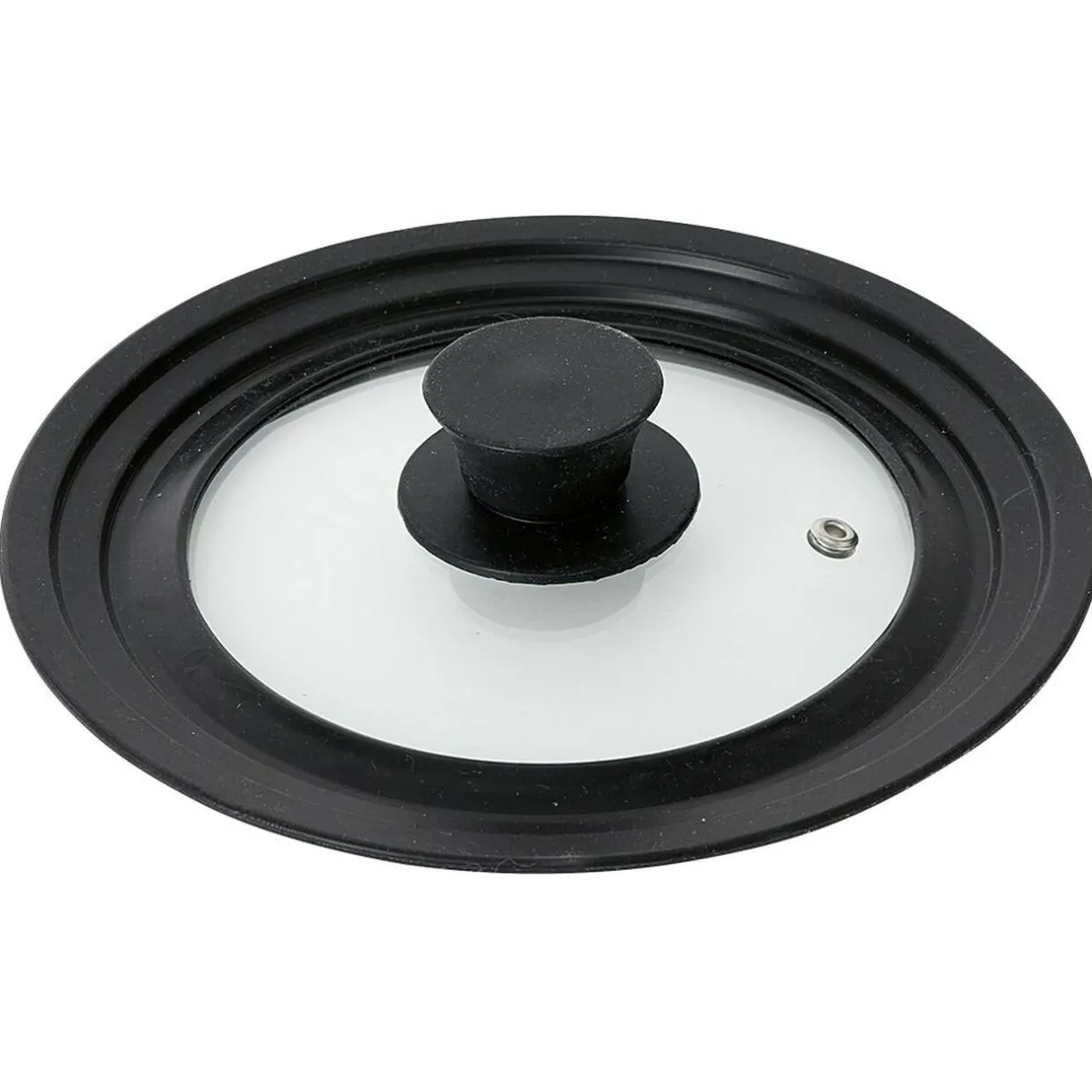 Couvercle en verre avec contour silicone noir Ø 21 cm^Gifi Outlet