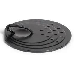 Couvercle rond avec poignée acier noir Ø30cm^Gifi
