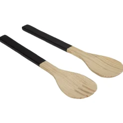 Couverts à salade noir en bambou x2^Gifi Clearance