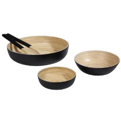 Couverts à salade noir en bambou x2^Gifi Clearance