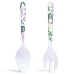 Couverts à salade oiseau tropical en plastique^Gifi