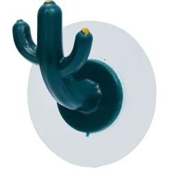 Rangement|Gifi Crochet adhésif cactus x2 bleu canard
