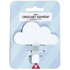 Rangement|Gifi Crochet adhésif métal forme nuage 8,5x2xH11,4cm - 3 modèles