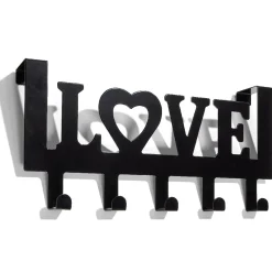 Rangement|Gifi Crochet de porte LOVE en métal blanc ou noir 36,5x16,5cm - 2 modèles