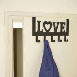 Rangement|Gifi Crochet de porte LOVE en métal blanc ou noir 36,5x16,5cm - 2 modèles