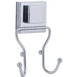 Rangement|Gifi Crochet double à ventouse métal gris