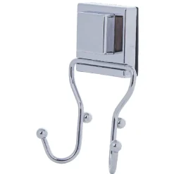 Rangement|Gifi Crochet double à ventouse métal gris