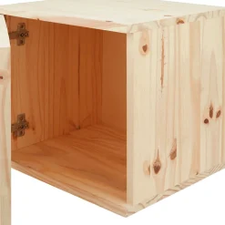 Rangement|Gifi Cube de rangement 1 porte pin naturel