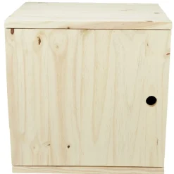 Rangement|Gifi Cube de rangement 1 porte pin naturel