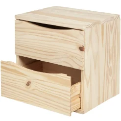 Rangement|Gifi Cube de rangement 2 tiroirs pin naturel