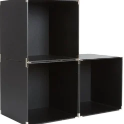 Rangement|Gifi Cube de rangement déco noir x3