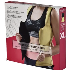 Clearance Gifi Débardeur de sudation fitness jaune et noir