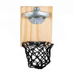 Décapsuleur mural basketball en bois 8x5xH20cm^Gifi Outlet