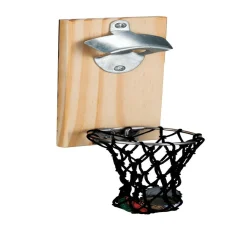 Décapsuleur mural basketball en bois 8x5xH20cm^Gifi Outlet