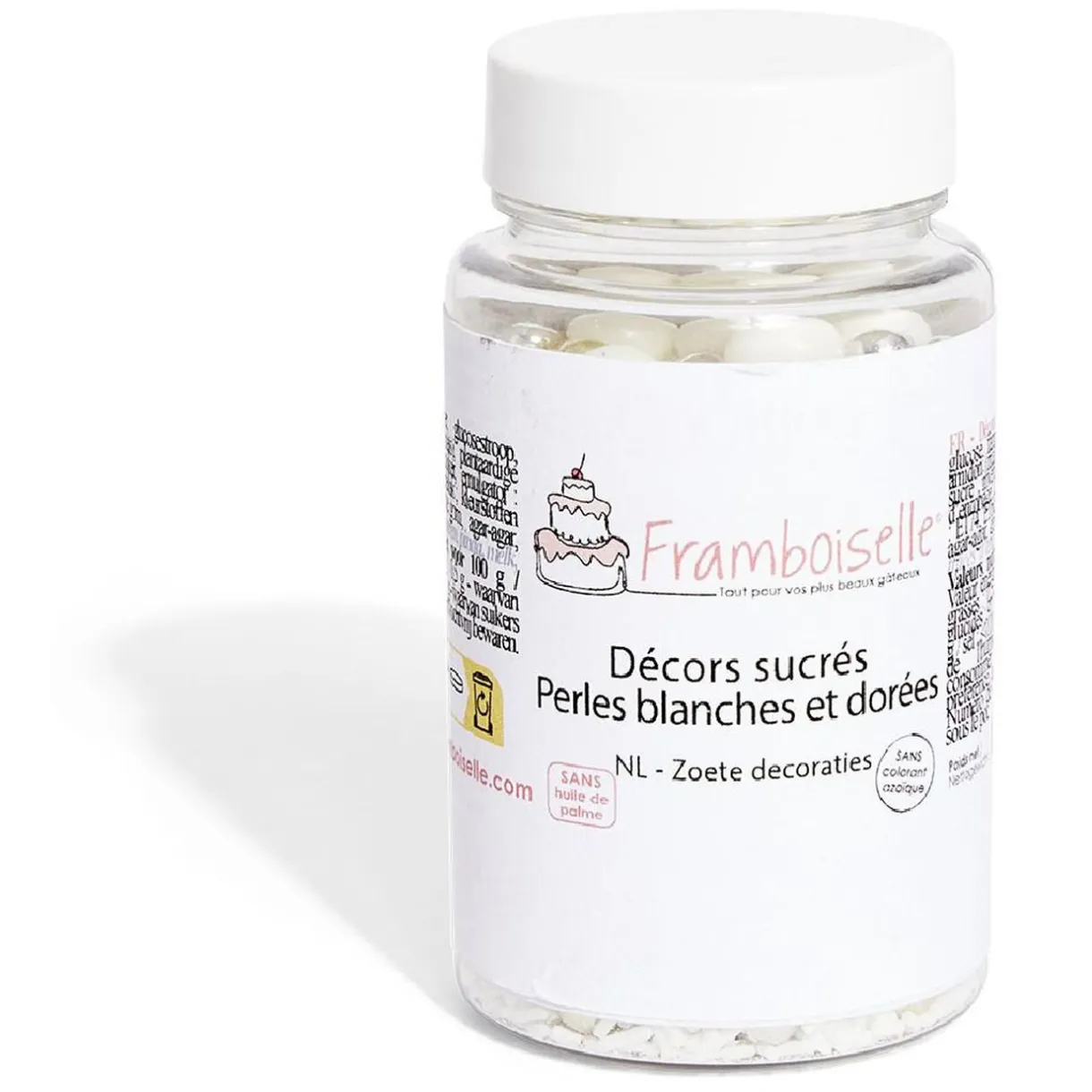 Décor sucré perle blanche et dorée Framboiselle^Gifi New