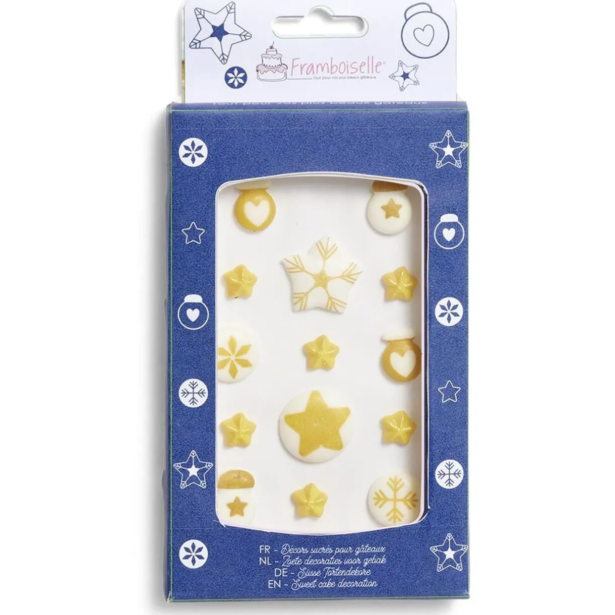 Décor sucré pour gâteau Noël doré Framboiselle 30g^Gifi Discount