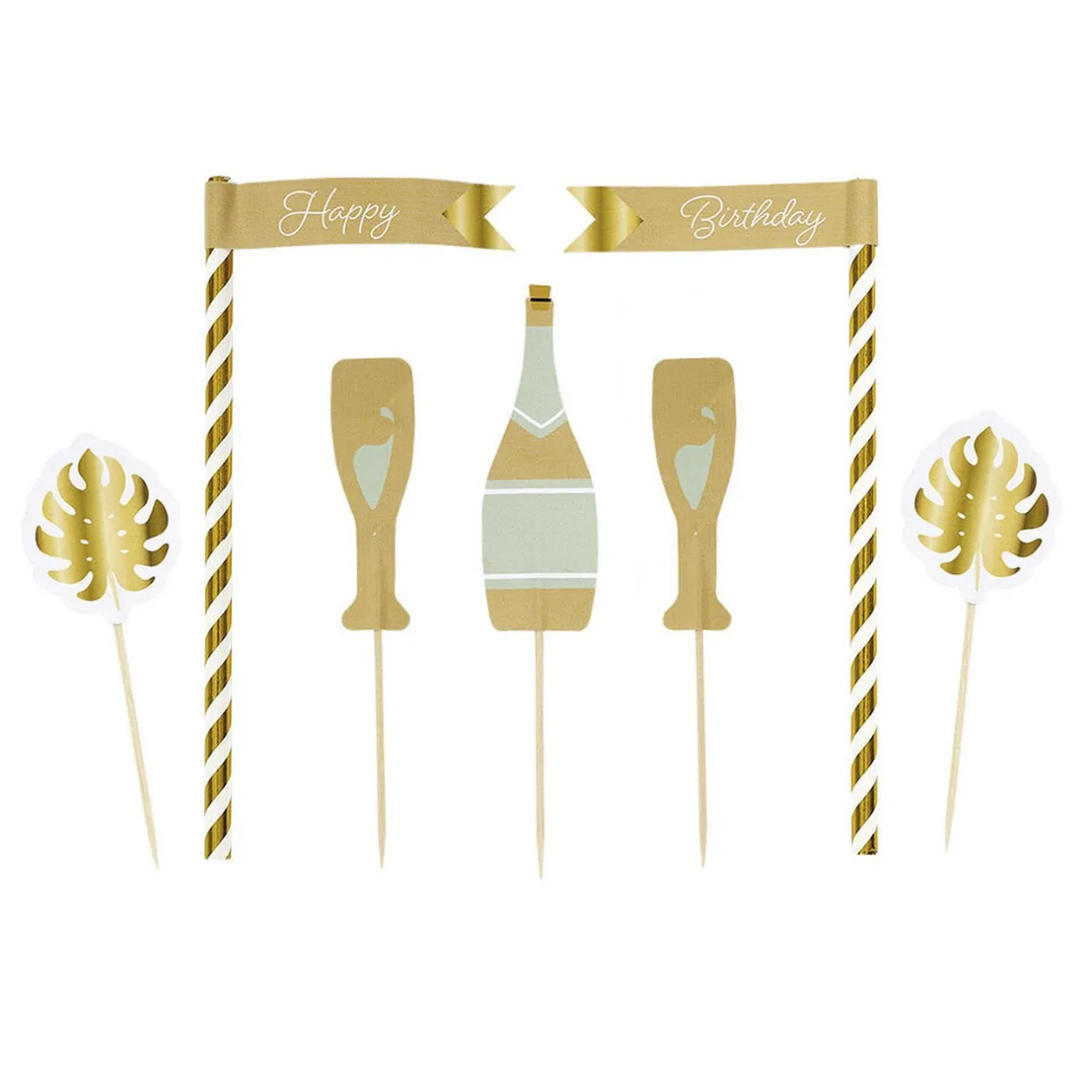 Décoration gâteau anniversaire pique thème nature x7^Gifi Best