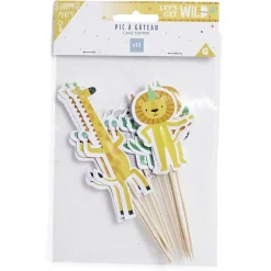 Décoration gâteau anniversaire pique thème animaux sauvages 12 pièces^Gifi Outlet