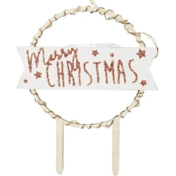 Décoration gâteau de Noël à LED en bois beige^Gifi Best