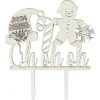 Décoration gâteau de Noël en bois beige^Gifi Outlet