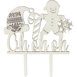 Décoration gâteau de Noël en bois beige^Gifi Outlet