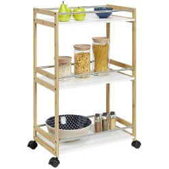 Desserte à 3 niveaux en bambou^Gifi Hot