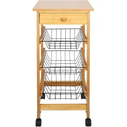 Desserte 3 niveaux bambou et métal^Gifi Discount