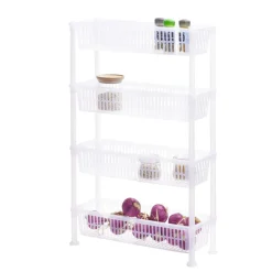 Desserte 4 niveaux plastique transparent 50x19,5xH82cm^Gifi Hot