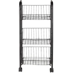 Desserte à roulettes 3 niveaux métal noir^Gifi Outlet