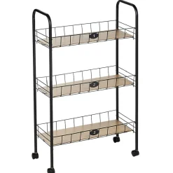 Desserte à roulettes 3 niveaux métal et bois^Gifi Clearance