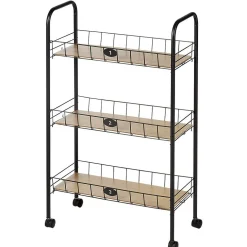 Desserte à roulettes 3 niveaux métal et bois^Gifi Clearance