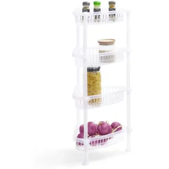 Desserte d'angle 4 niveaux plastique transparent 38x33xH82cm^Gifi