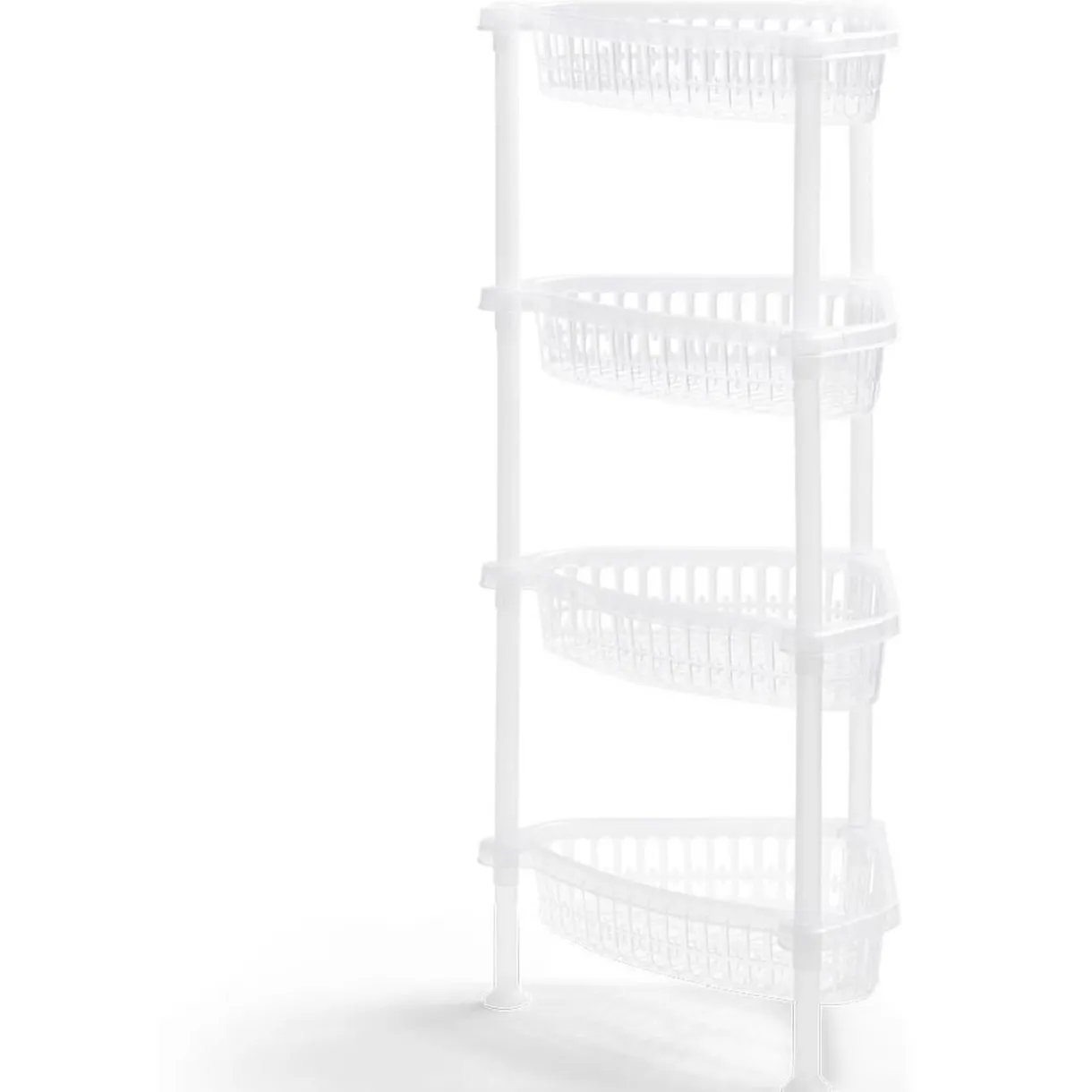 Desserte d'angle 4 niveaux plastique transparent 38x33xH82cm^Gifi