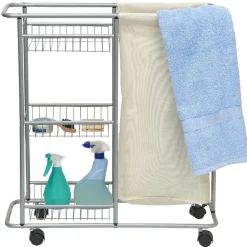 Entretien Du Linge|Gifi Desserte de buanderie 3 étages gris