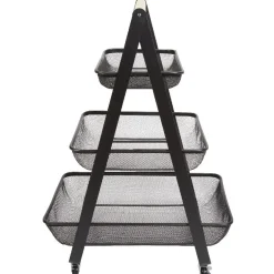 Desserte de cuisine 3 paniers métal noir^Gifi Best