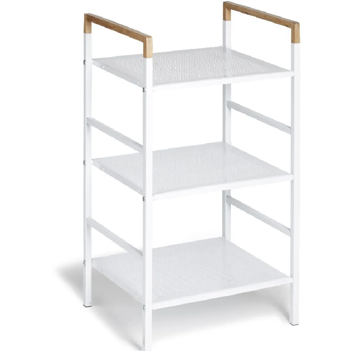 Best Gifi Desserte de salle de bain blanche avec poignées couleur bois