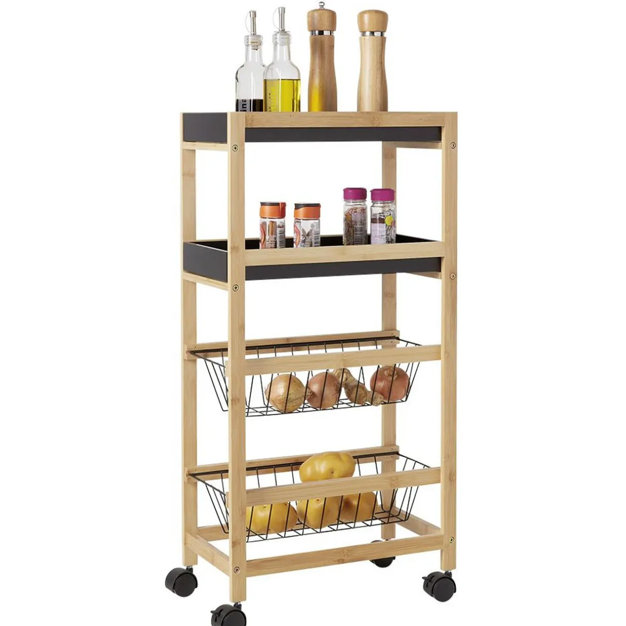 Desserte en bambou 4 niveaux^Gifi Best