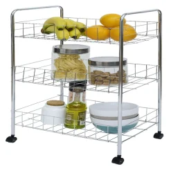 Desserte en métal 3 niveaux - 35,5xH66,5x26cm^Gifi Online