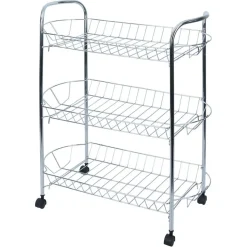 Desserte en métal gris 3 niveaux - L.51xl.26,5xH.57cm^Gifi Clearance