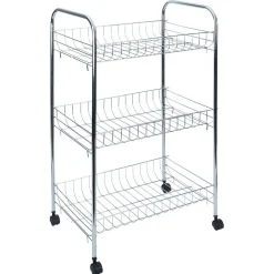 Desserte en métal gris 3 niveaux - L.41xl.26,5xH.61,5cm^Gifi Hot