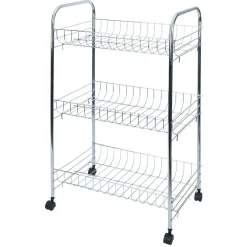 Desserte en métal gris 3 niveaux - L.41xl.26,5xH.61,5cm^Gifi Hot