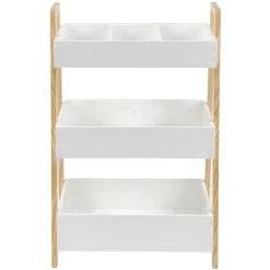 Rangement|Gifi Desserte meuble de rangement 3 niveaux blanc naturel