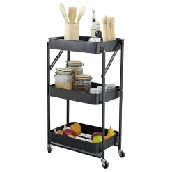 Desserte multi-usage pliable métal noir^Gifi Best