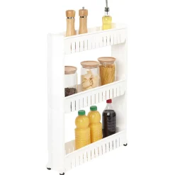 Desserte resserre cuisine étroite sur roulettes 3 niveaux^Gifi Discount