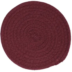 Dessous de plat rond coton rouge vert ou bleu x2^Gifi