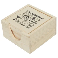 Dessous de verre bois x8 avec boîte de rangement^Gifi Clearance