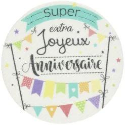 Disque azyme motif joyeux anniversaire 20 g^Gifi Online