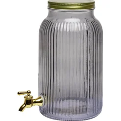 Distibuteur à boisson en verre strié noir 5,5L^Gifi Outlet