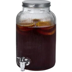 Distributeur à boisson en verre strié 5,5L^Gifi Outlet